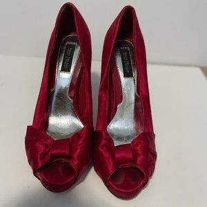 White House Black Market Red peep toe stilettos